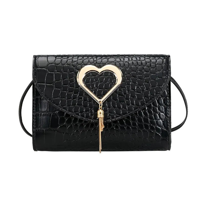 CALORA_ Elegante Leren Handtas met Hart detail