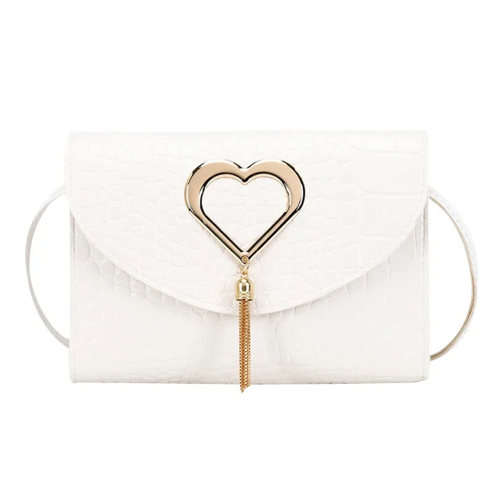 CALORA_ Elegante Leren Handtas met Hart detail