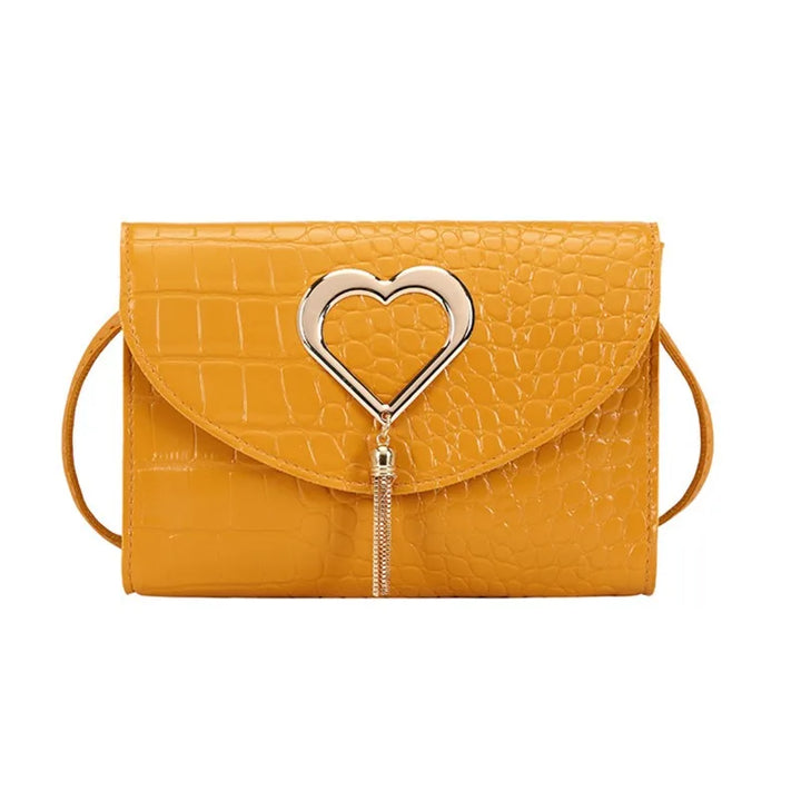 CALORA_ Elegante Leren Handtas met Hart detail