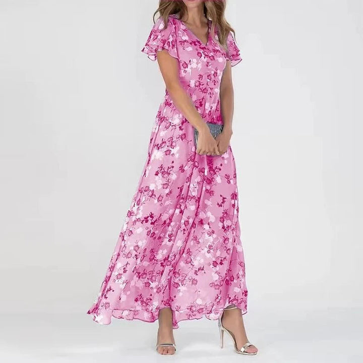 CALORA_ Elegante Midi Jurk Print voor Vrouwen van Viscose