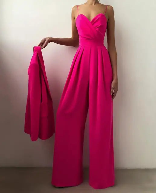 CALORA_ Elegante Mouwloze Jumpsuit voor Dames met Flatterende Snit