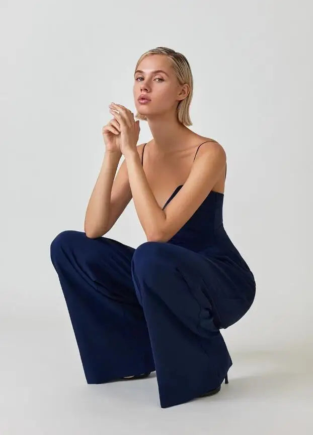 CALORA_ Elegante Mouwloze Jumpsuit voor Dames met Flatterende Snit