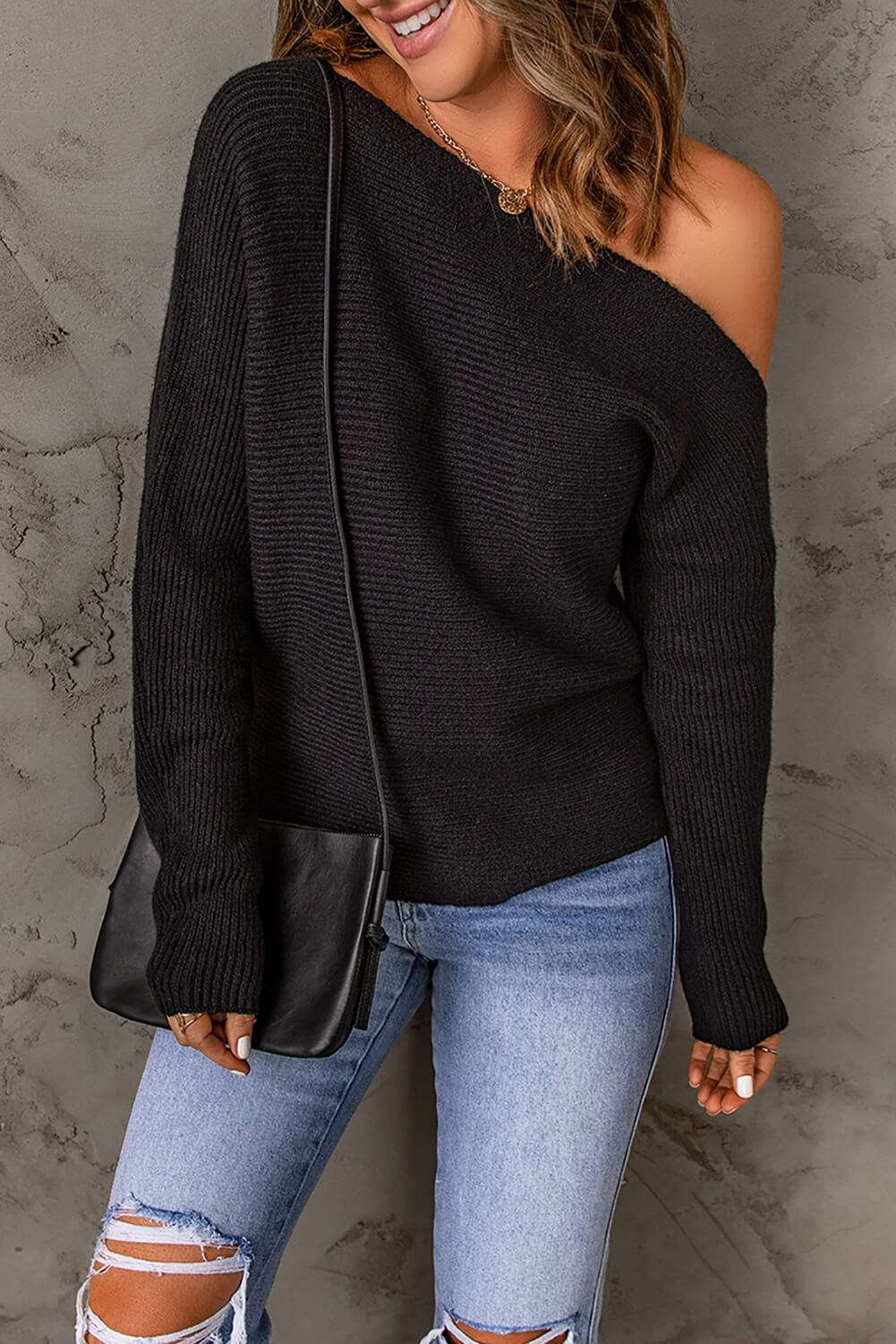 CALORA_ Elegante Top met één schouder