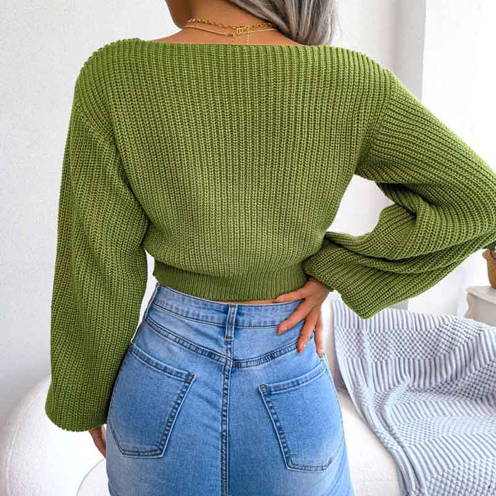 CALORA_ Elegante V-hals strik trui