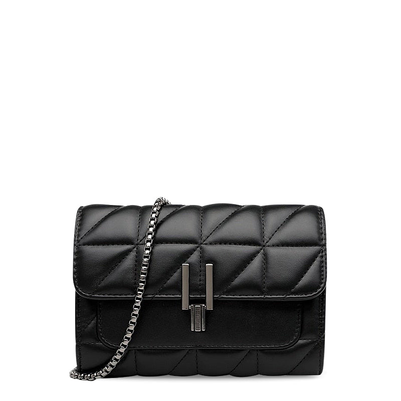 CALORA_ Elegante Vegan Leren Crossbody Tas met Zachte Voering en Zwarte Details