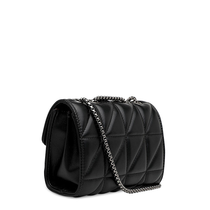 CALORA_ Elegante Vegan Leren Crossbody Tas met Zachte Voering en Zwarte Details