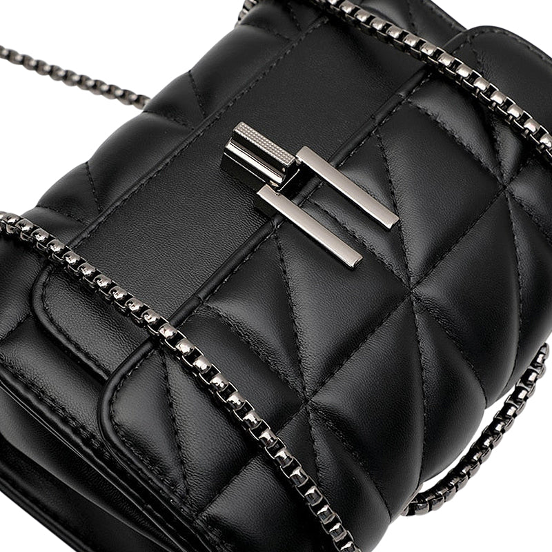 CALORA_ Elegante Vegan Leren Crossbody Tas met Zachte Voering en Zwarte Details