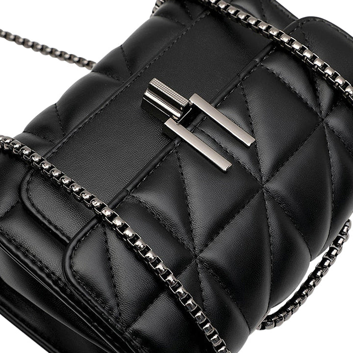 CALORA_ Elegante Vegan Leren Crossbody Tas met Zachte Voering en Zwarte Details