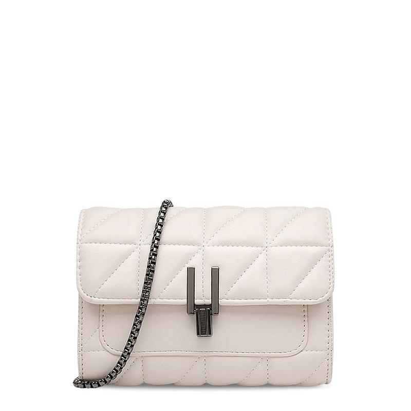CALORA_ Elegante Vegan Leren Crossbody Tas met Zachte Voering en Zwarte Details