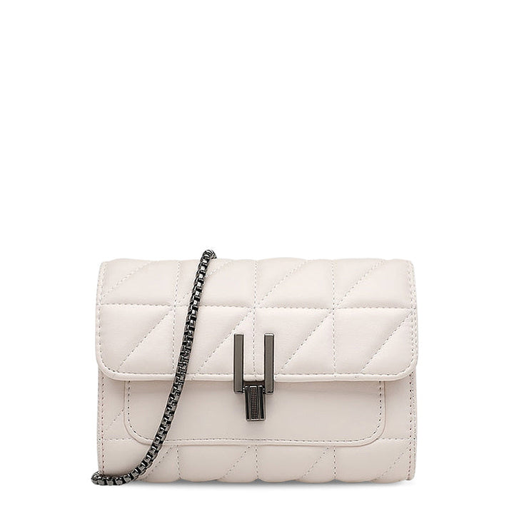 CALORA_ Elegante Vegan Leren Crossbody Tas met Zachte Voering en Zwarte Details