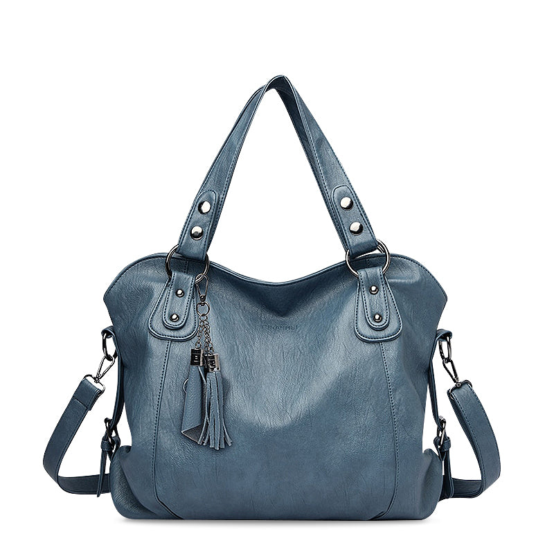 CALORA_ Elegante Vegan Leren Draagtas met Zachte Voering en Zwarte Details