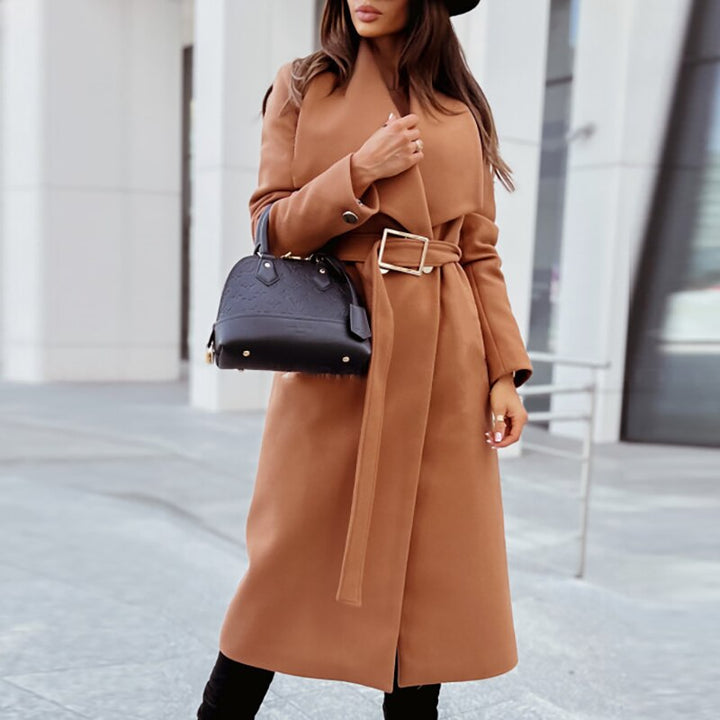 CALORA_ Elegante Wollen Trenchcoat met Riem