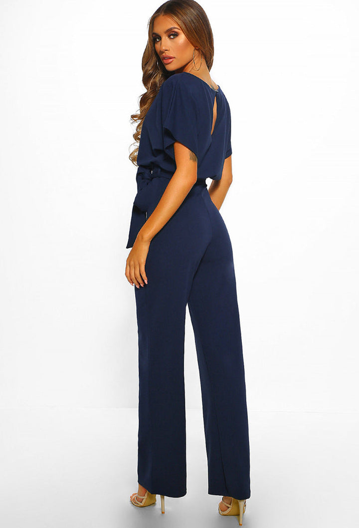CALORA_ Elegante jumpsuit met riem voor vrouwen