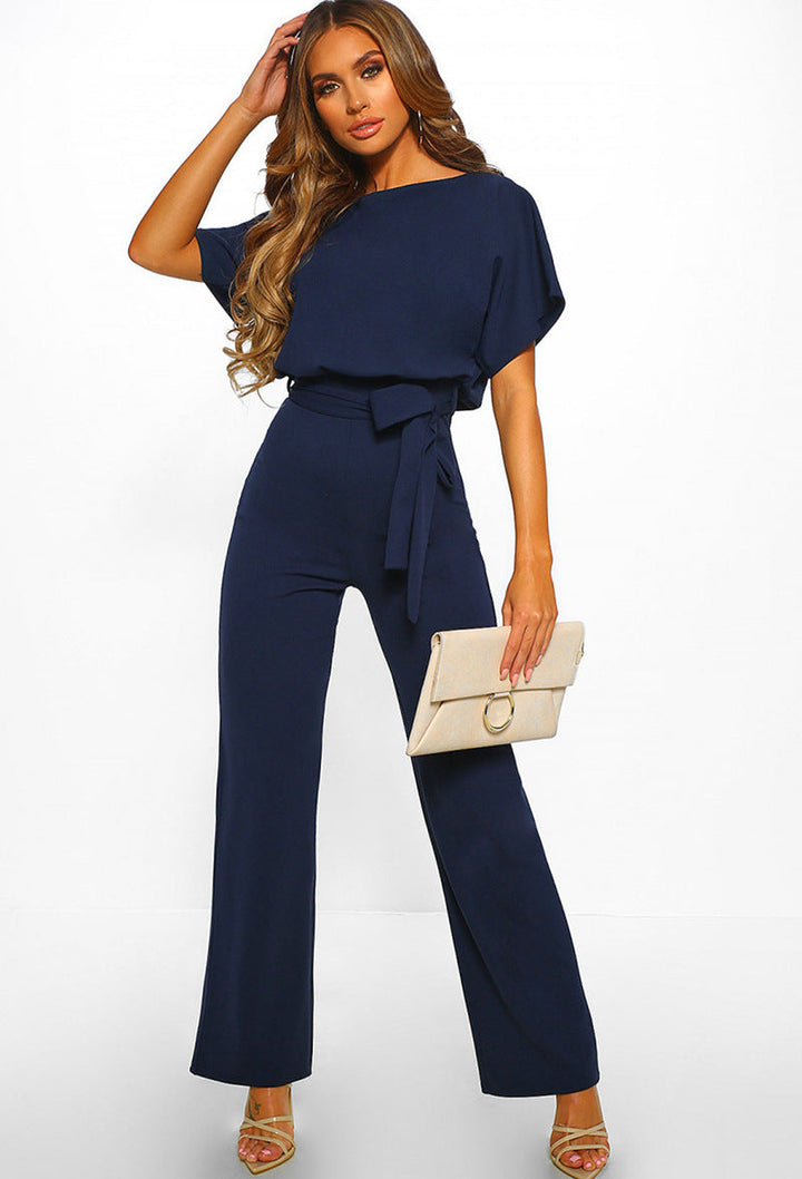 CALORA_ Elegante jumpsuit met riem voor vrouwen