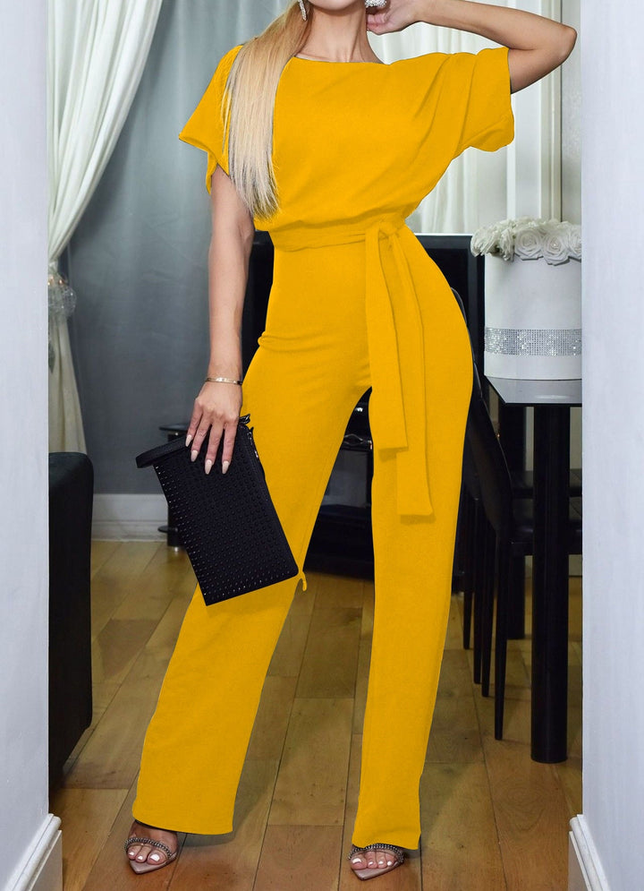 CALORA_ Elegante jumpsuit met riem voor vrouwen