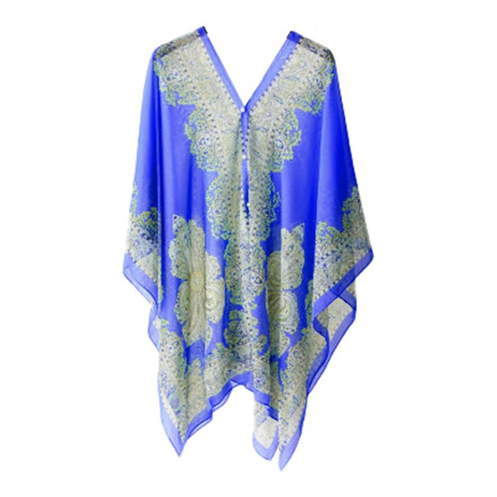 Elliora | Uv - Bescherming Poncho Sjaal - Blauw - #Calora#