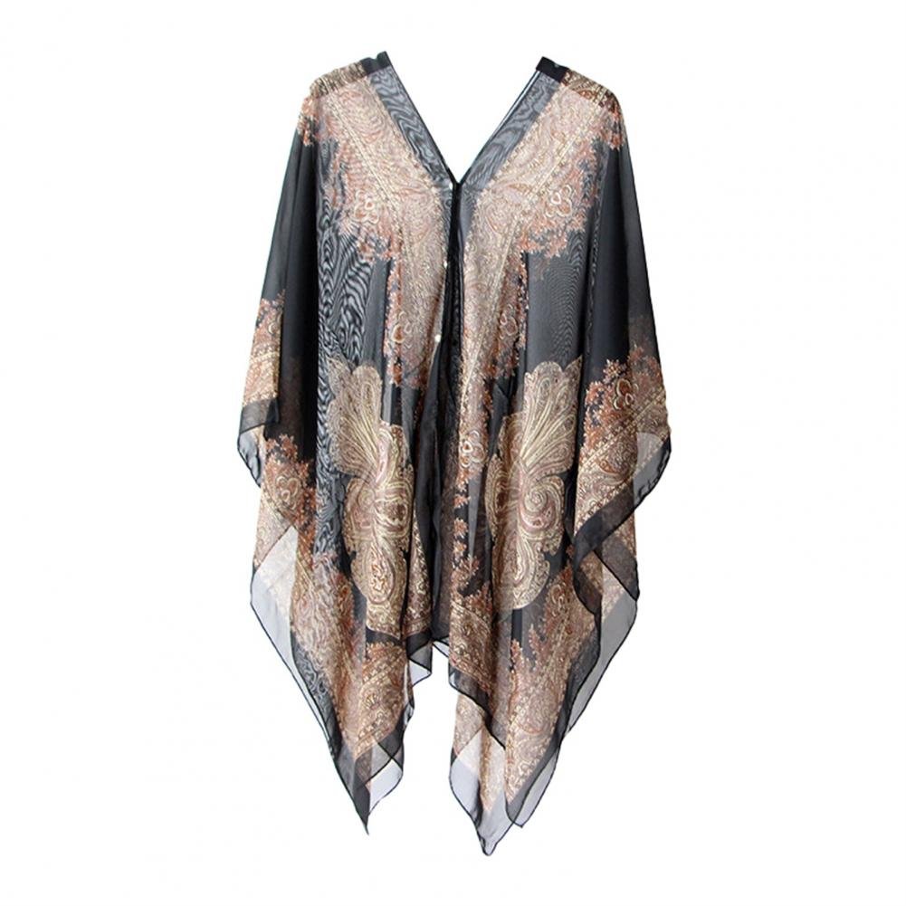 Elliora | Uv - Bescherming Poncho Sjaal - Zwart - #Calora#