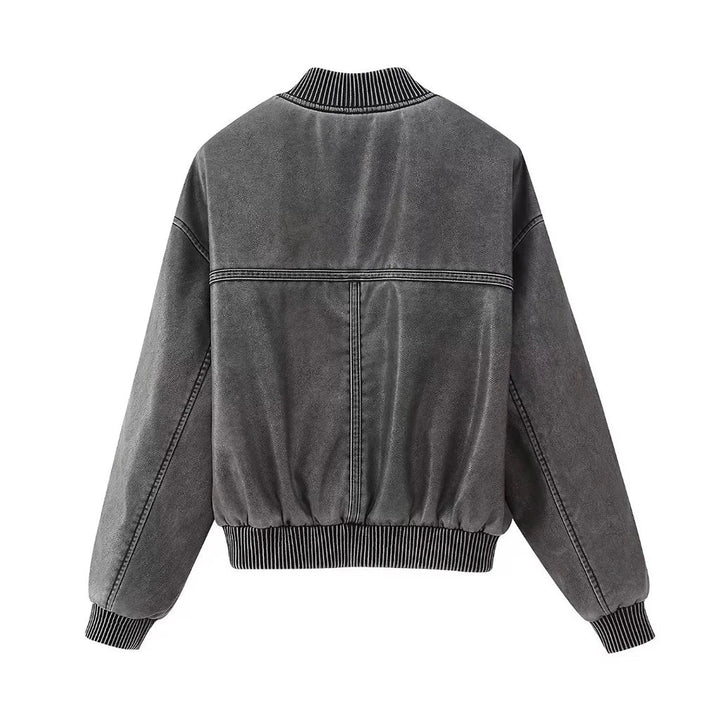 Eloisé | Vintage Leren Bomber Jas - XS - #Calora#