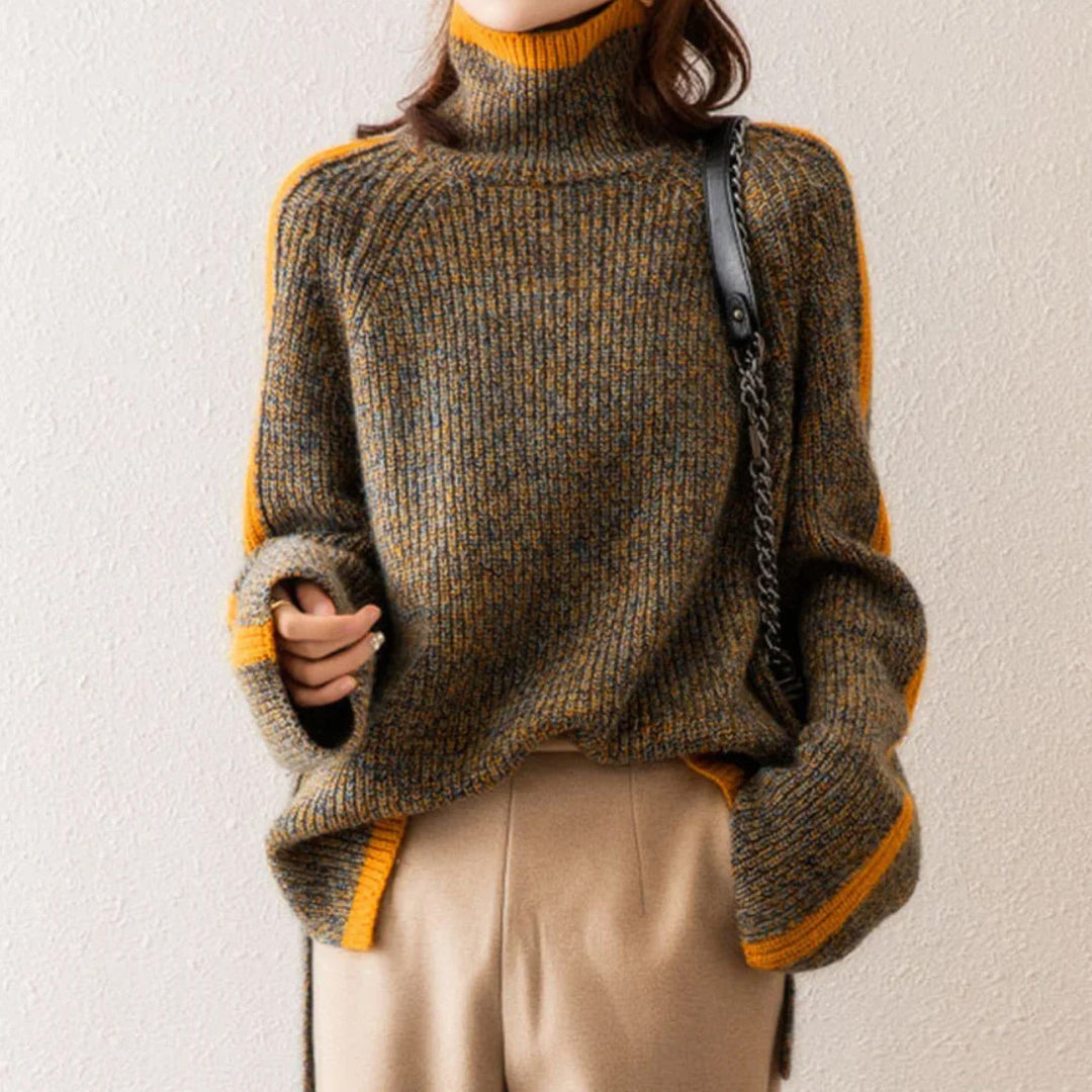 CALORA_ Elona | Oversized coltrui voor dames, herfst/winter breiwerk