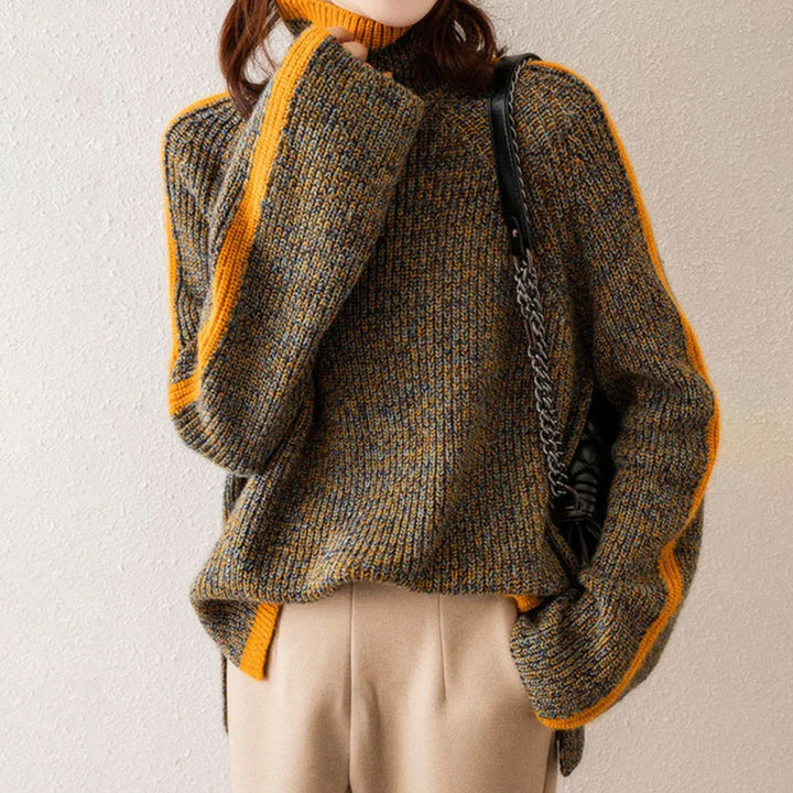 CALORA_ Elona | Oversized coltrui voor dames, herfst/winter breiwerk
