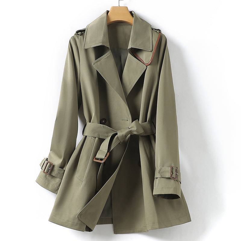 CALORA_ Elegante Trenchcoat met Revers en Ceintuur voor Dames