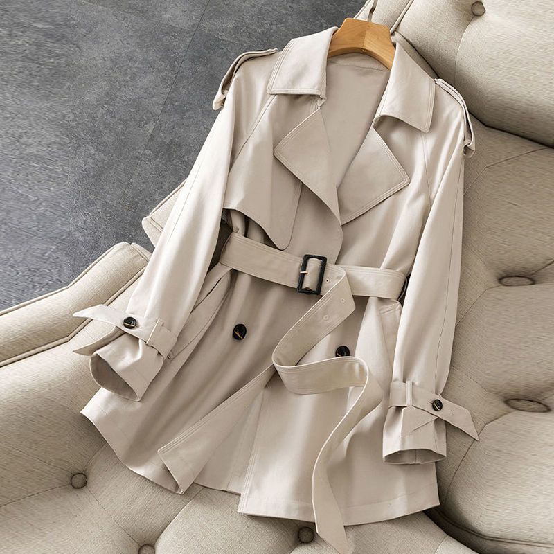 CALORA_ Elegante Trenchcoat met Revers en Ceintuur voor Dames