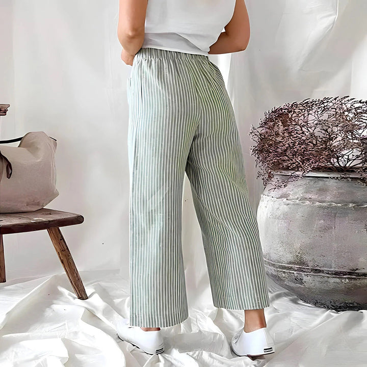 CALORA_ Casual Katoenen Joggingsbroek met Strepen en Ruime Zakken
