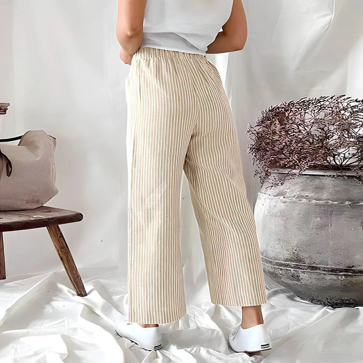 CALORA_ Casual Katoenen Joggingsbroek met Strepen en Ruime Zakken