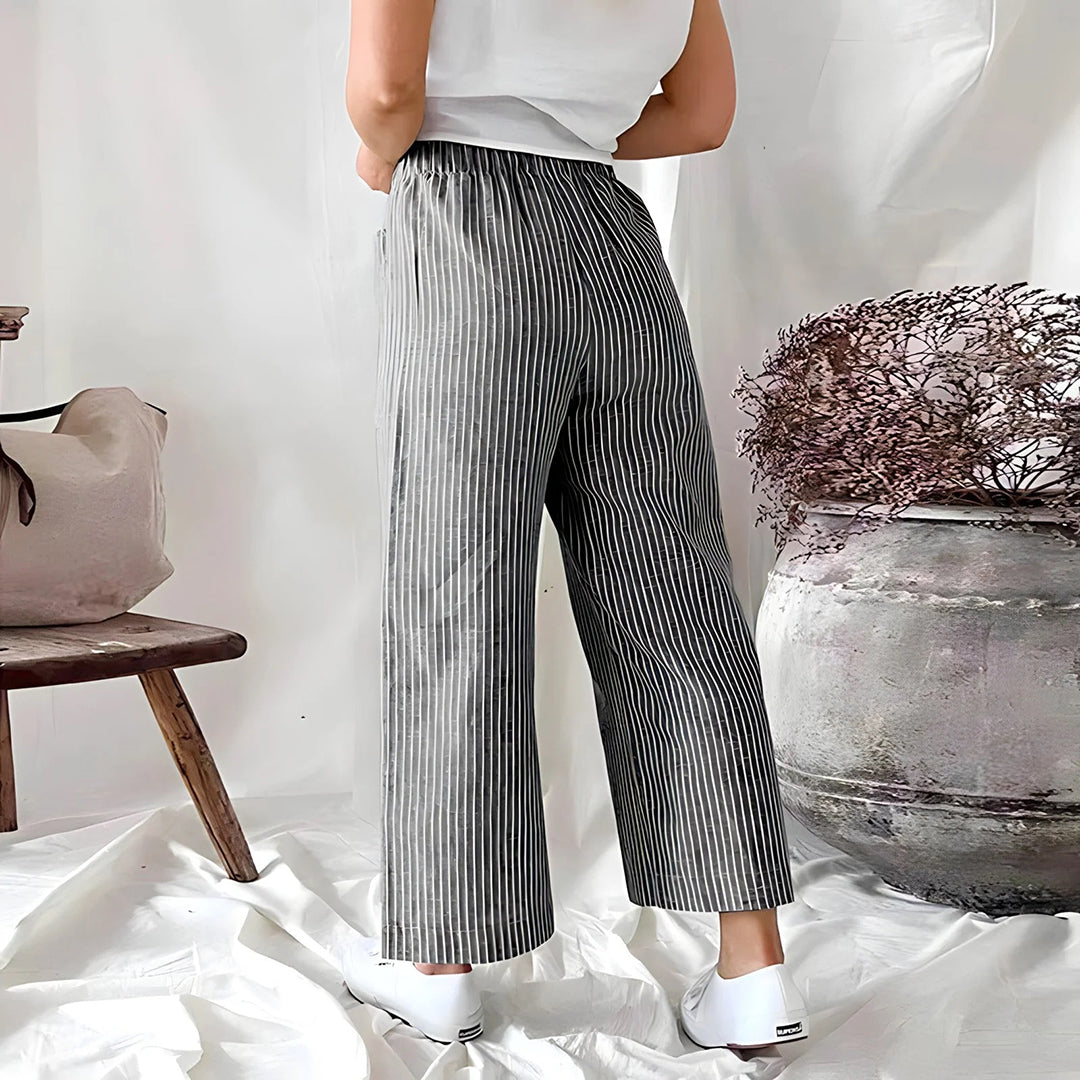 CALORA_ Casual Katoenen Joggingsbroek met Strepen en Ruime Zakken