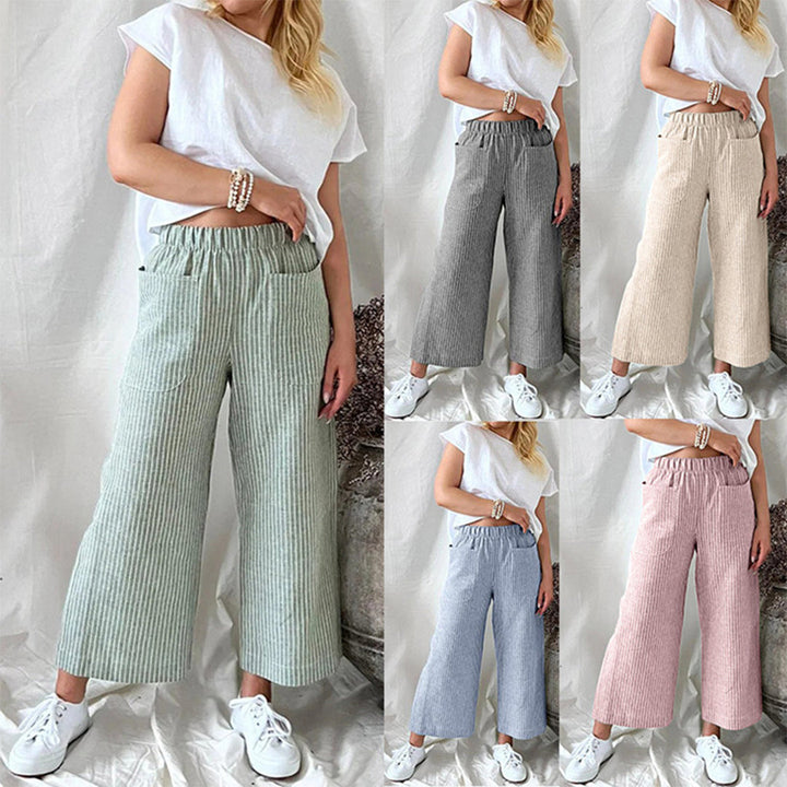 CALORA_ Casual Katoenen Joggingsbroek met Strepen en Ruime Zakken