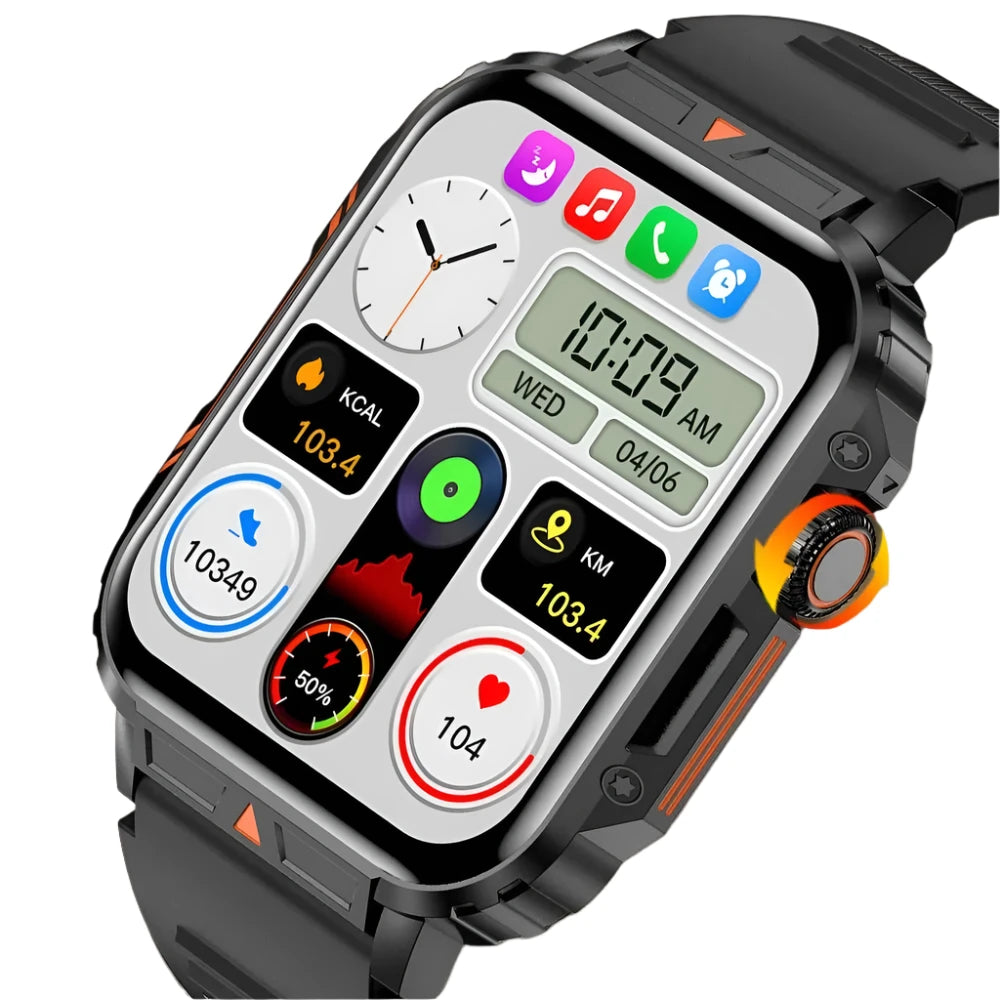 CALORA_ FitWave | Smartwatch met 1.95 Inch Scherm en Gezondheidsmonitoring