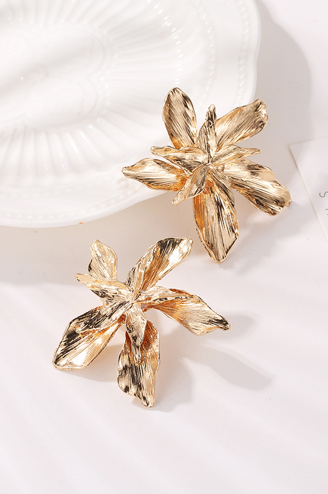 CALORA_ Flora | Grote Bloem Dangle Oorbellen