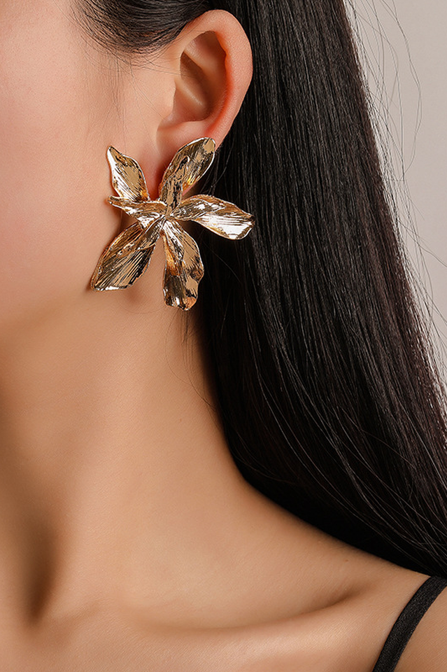 CALORA_ Flora | Grote Bloem Dangle Oorbellen