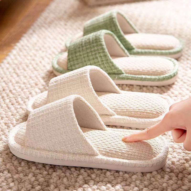 CALORA_ Fluffies | Comfortabele Huis slippers van Katoen met Open Teen