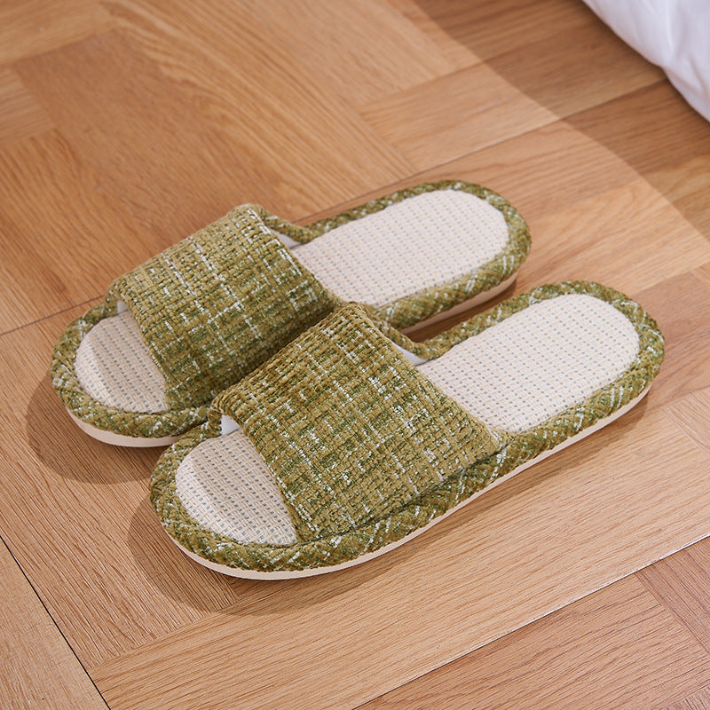 CALORA_ Fluffies | Comfortabele Huis slippers van Katoen met Open Teen