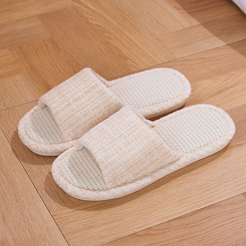 CALORA_ Fluffies | Comfortabele Huis slippers van Katoen met Open Teen