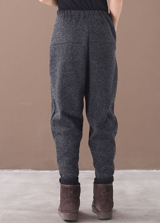 CALORA_ Franse Grijze Zakken Patchwork Warme Fleece Broek