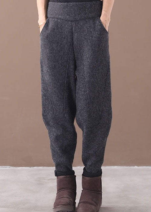 CALORA_ Franse Grijze Zakken Patchwork Warme Fleece Broek