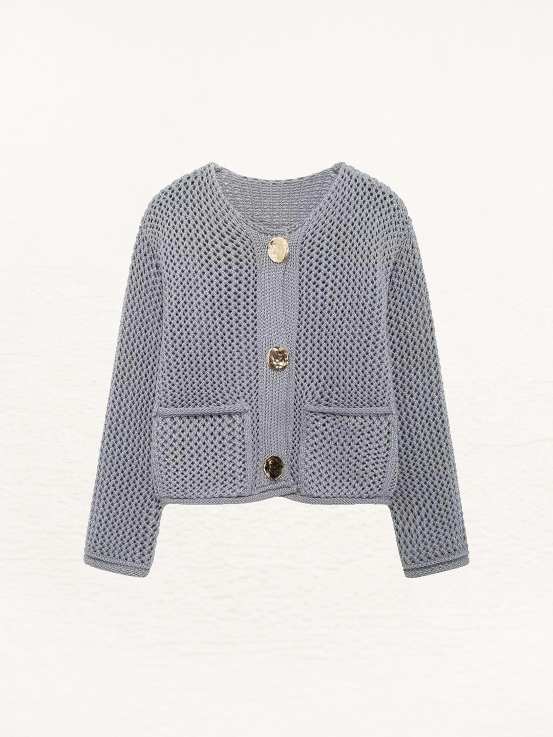 CALORA_ Gebreid Vest Met Metallic Knopen Voor Dames Warm Vest