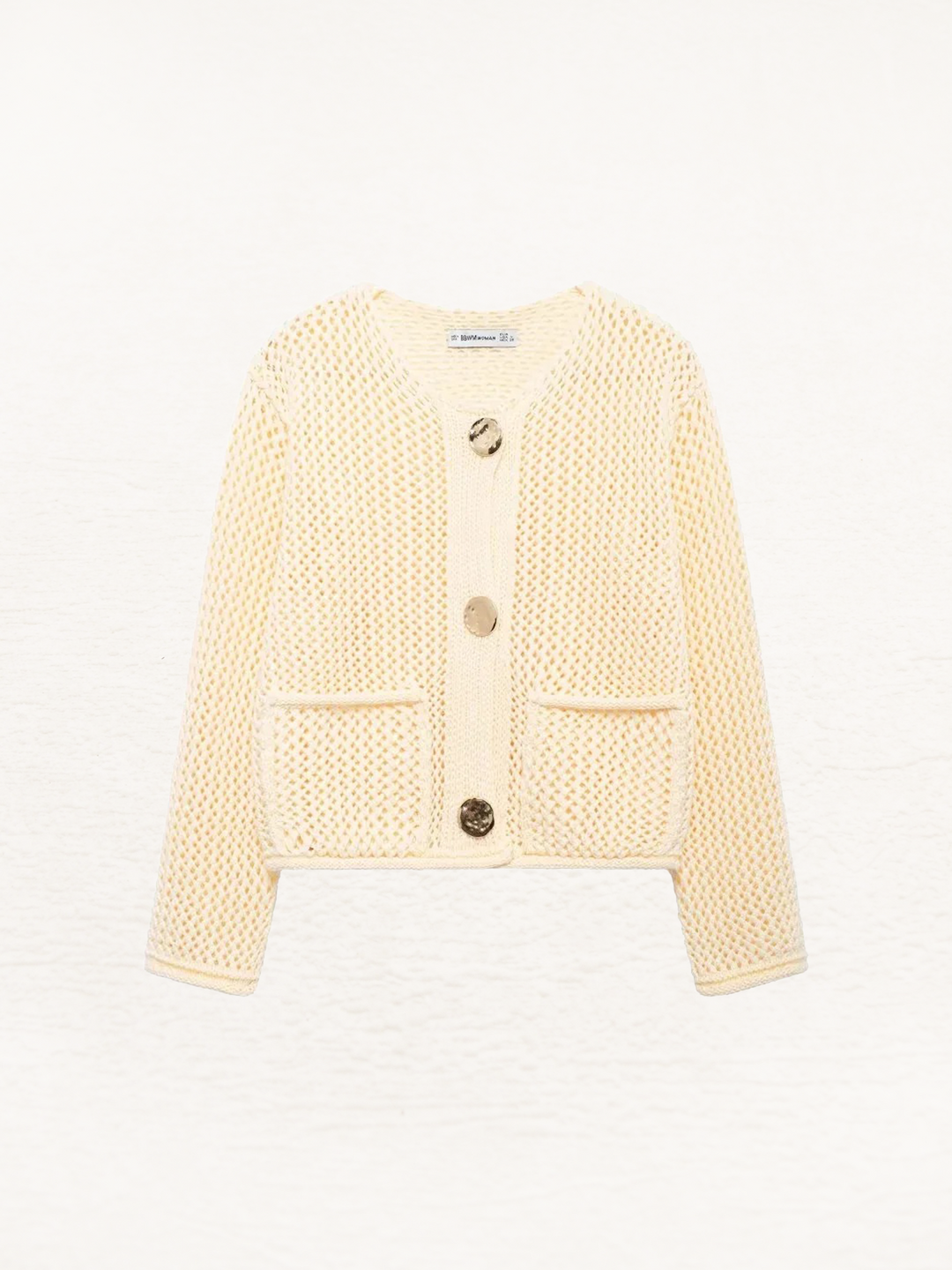 CALORA_ Gebreid Vest Met Metallic Knopen Voor Dames Warm Vest
