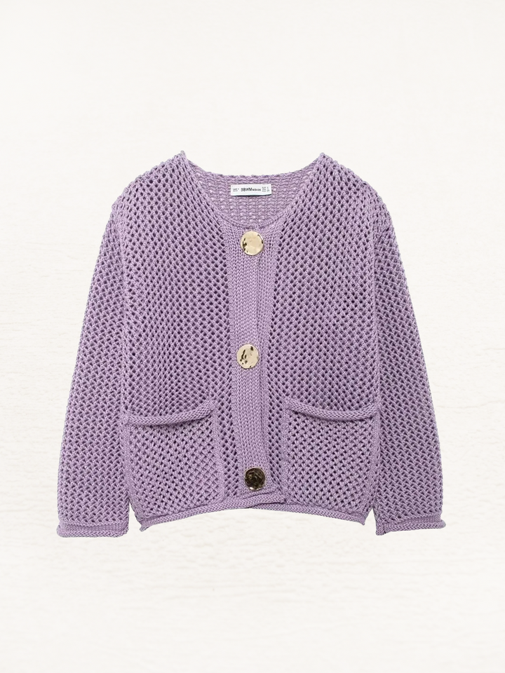 CALORA_ Gebreid Vest Met Metallic Knopen Voor Dames Warm Vest