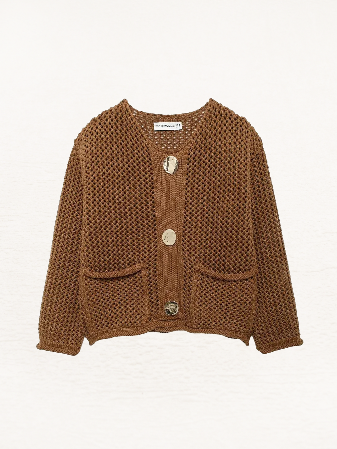 CALORA_ Gebreid Vest Met Metallic Knopen Voor Dames Warm Vest