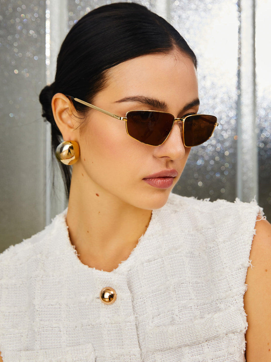 CALORA_ Gepolariseerde Cat-Eye Zonnebril voor Retro Glamour