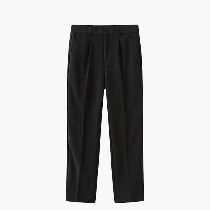 CALORA_ Getailleerde Heren Pantalon Met Plisse En Riemlussen