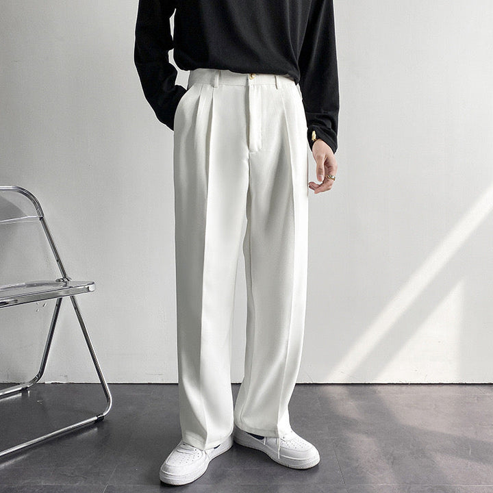 CALORA_ Getailleerde Heren Pantalon Met Plisse En Riemlussen