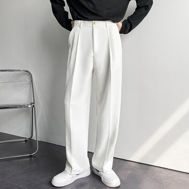 CALORA_ Getailleerde Heren Pantalon Met Plisse En Riemlussen