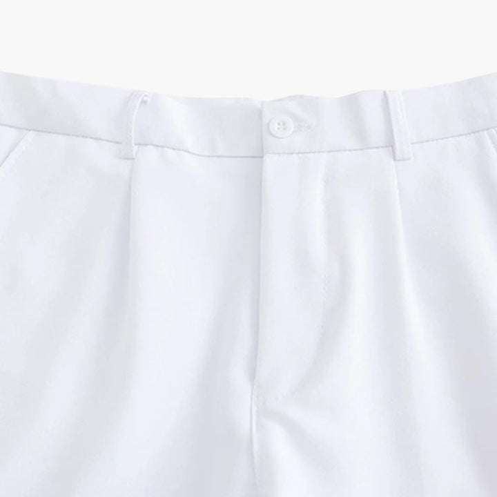 CALORA_ Getailleerde Heren Pantalon Met Plisse En Riemlussen