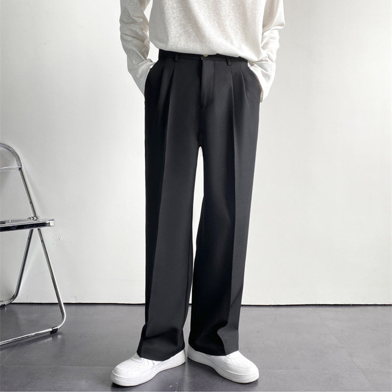 CALORA_ Getailleerde Heren Pantalon Met Plisse En Riemlussen