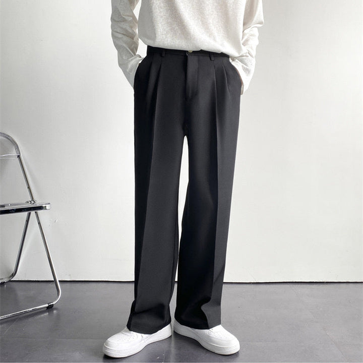 CALORA_ Getailleerde Heren Pantalon Met Plisse En Riemlussen