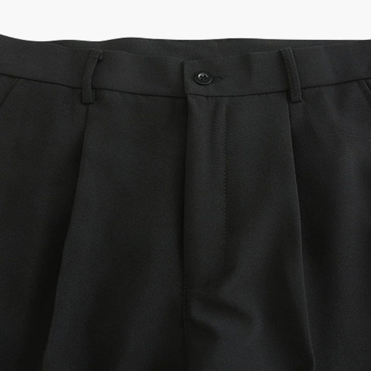 CALORA_ Getailleerde Heren Pantalon Met Plisse En Riemlussen